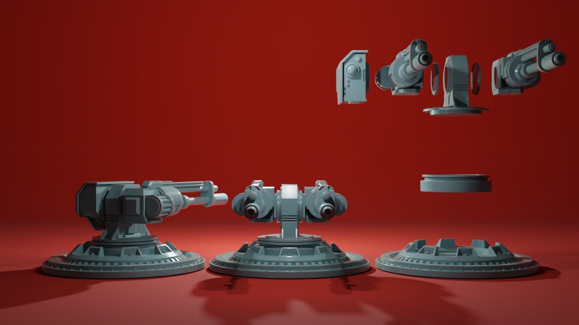 Sentry Gun Turret - Security Drone - Plasma Rocket Machine gun 3D print model_1