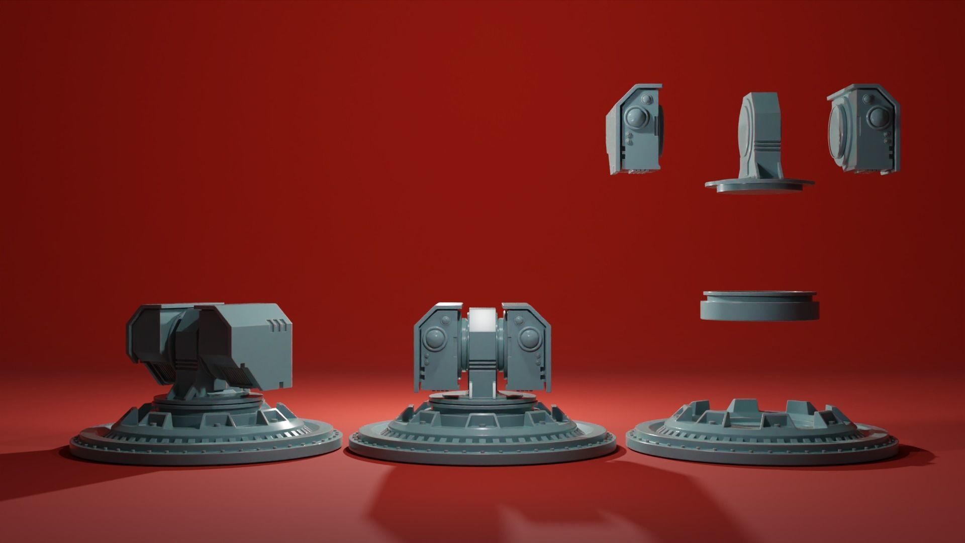 Sentry Gun Turret - Security Drone - Plasma Rocket Machine gun 3D print model_4