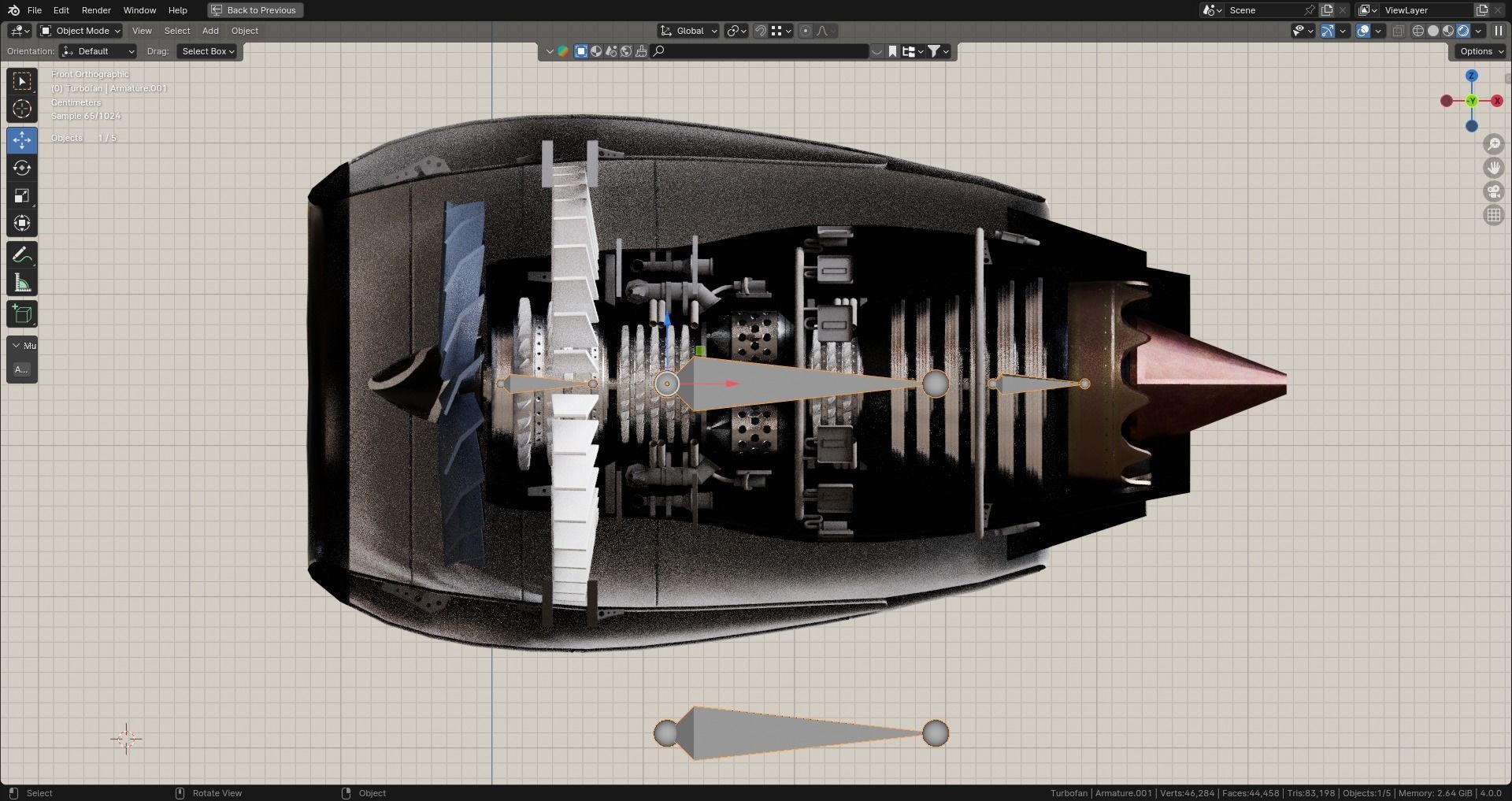 Realistic Engine - Turbofan Low-poly 3D model_7