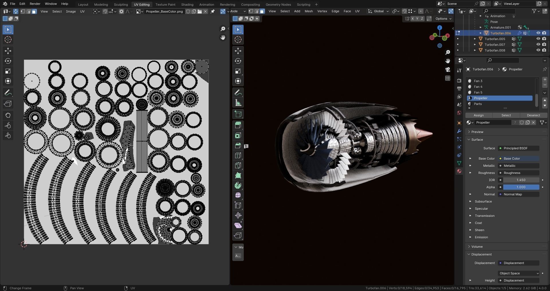 Realistic Engine - Turbofan Low-poly 3D model_11