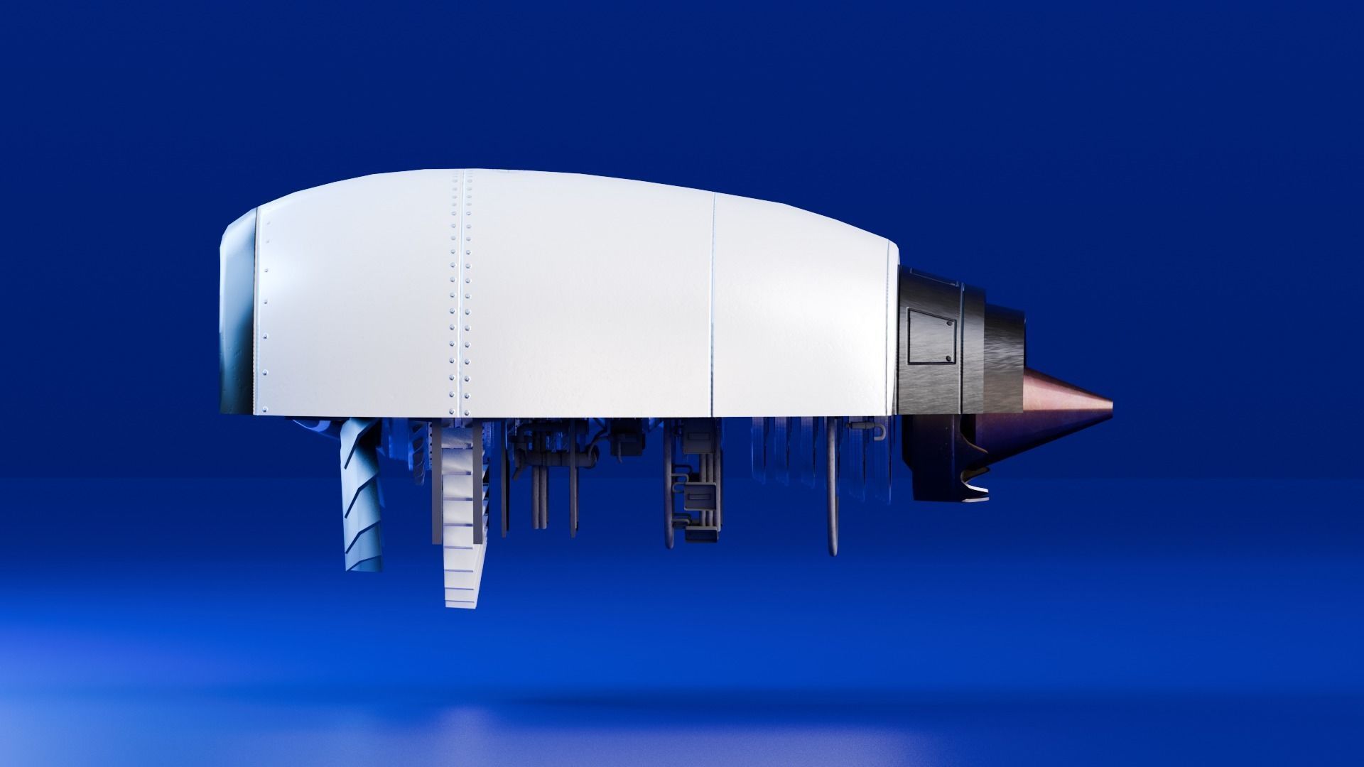 Realistic Engine - Turbofan Low-poly 3D model_5