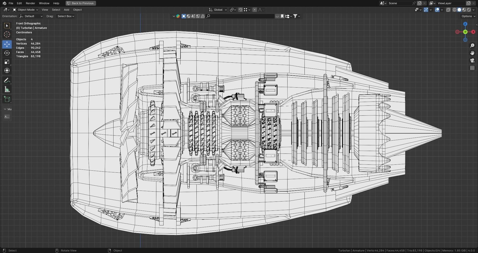 Realistic Engine - Turbofan Low-poly 3D model_12