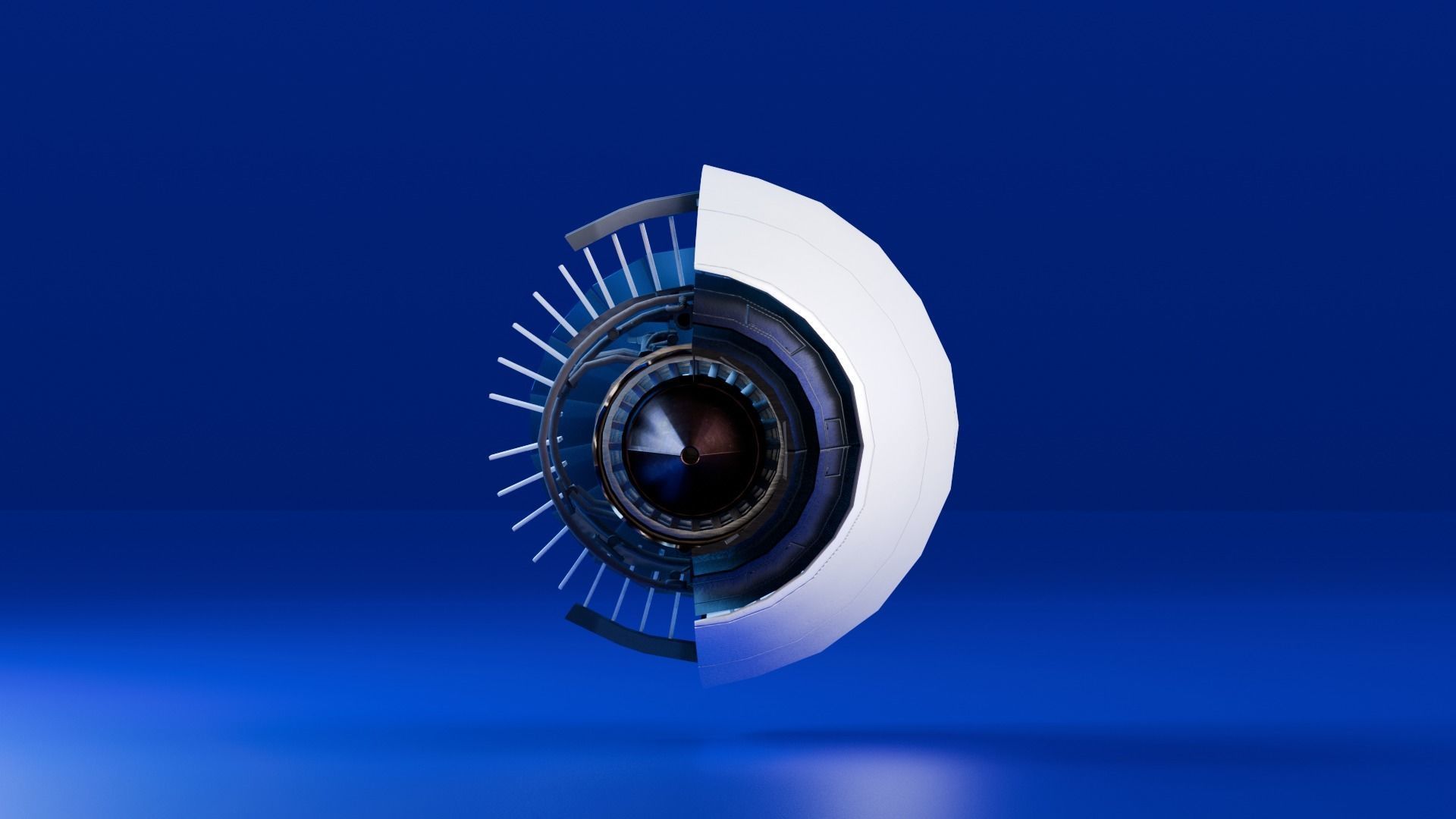 Realistic Engine - Turbofan Low-poly 3D model_1