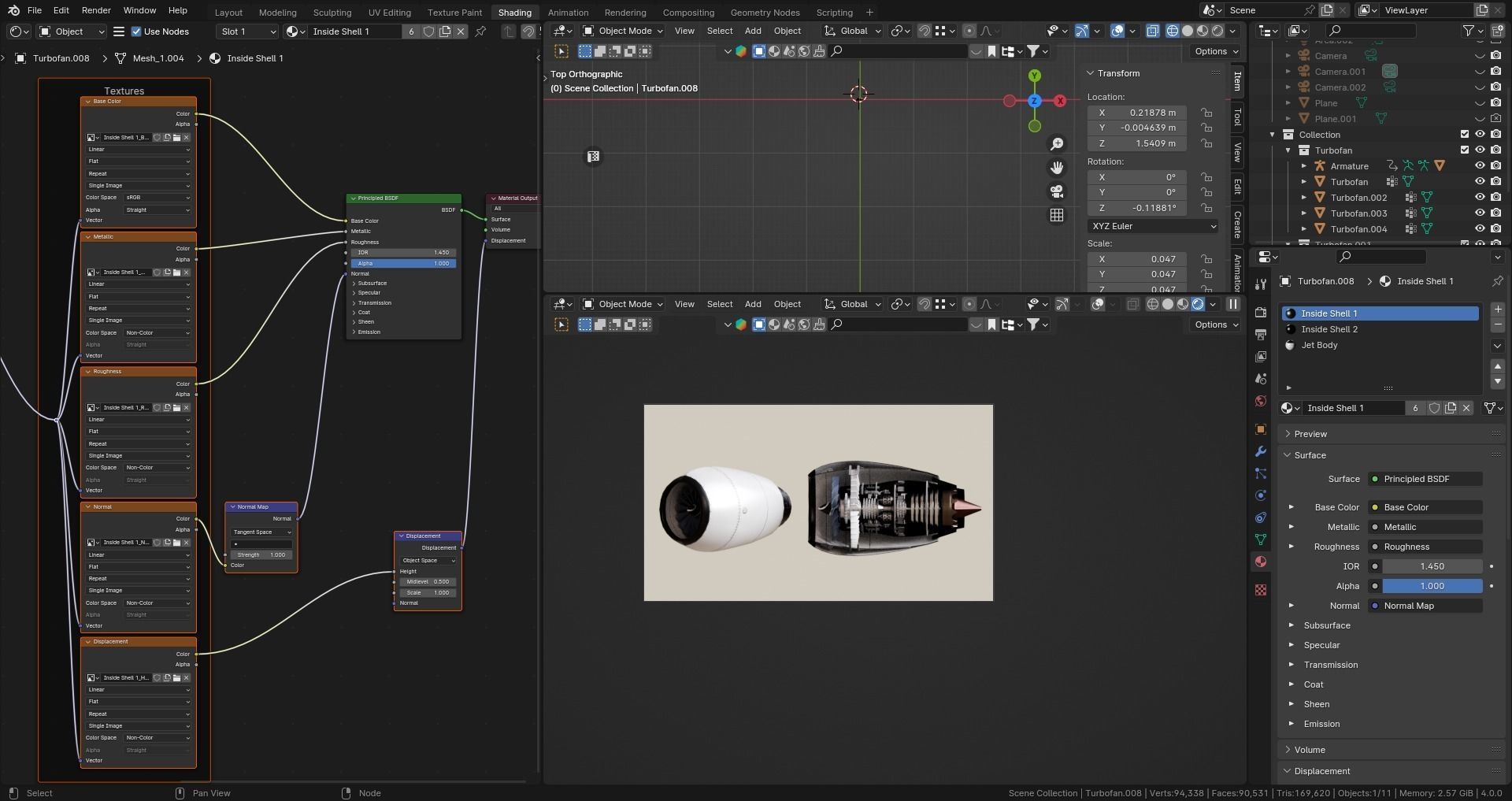 Realistic Engine - Turbofan Low-poly 3D model_8