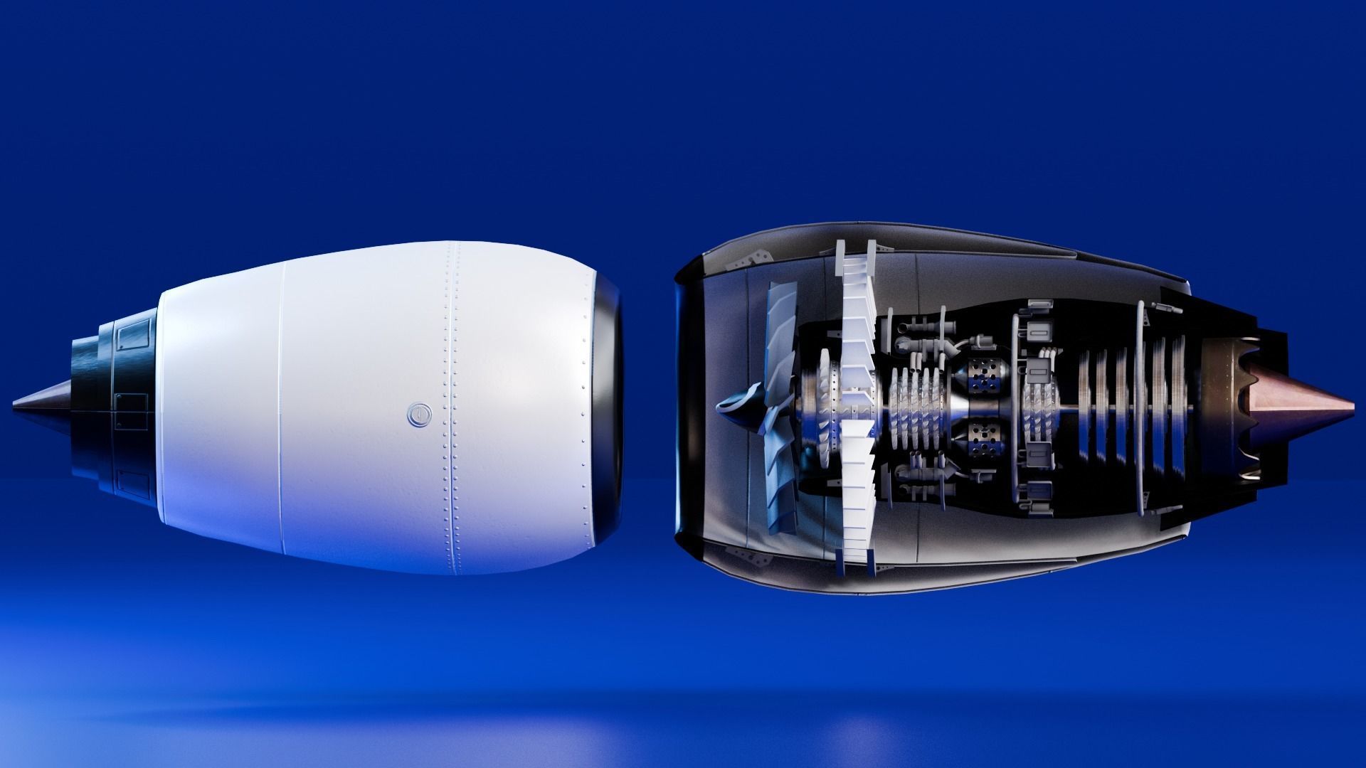 Realistic Engine - Turbofan Low-poly 3D model_2