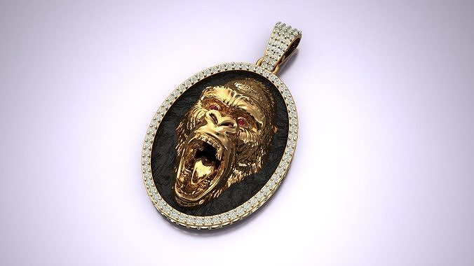 Gorilla Diamond Pendant 3D print model