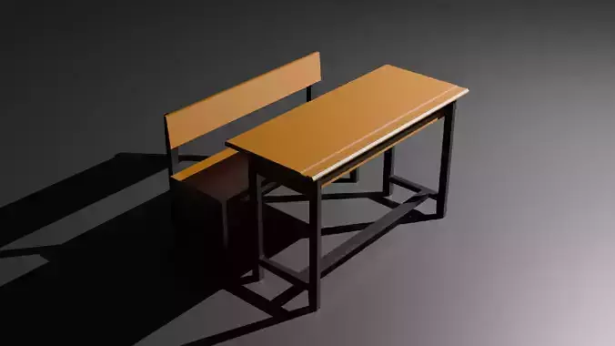 TURKISH SCHOOL DESK LOW POLY - READY TO PLAY