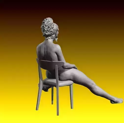 Chair nude female figurine for 3D printing 3D print model