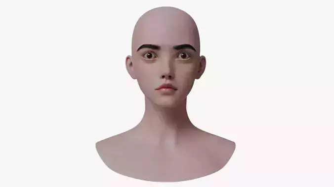 Asian Female Head Base Mesh Metahuman Topology v4