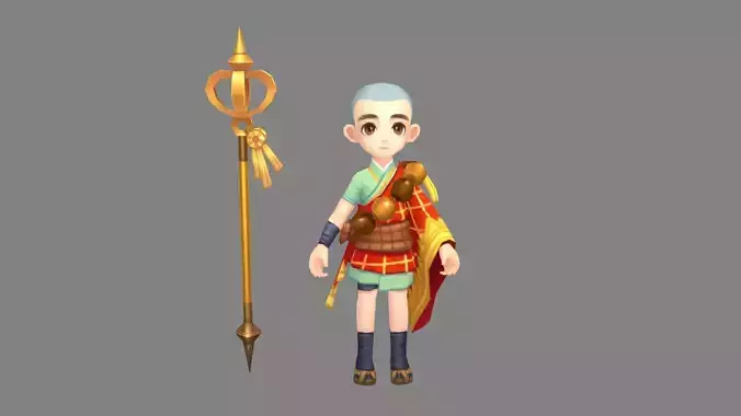 Cartoon Little Monk - young monk