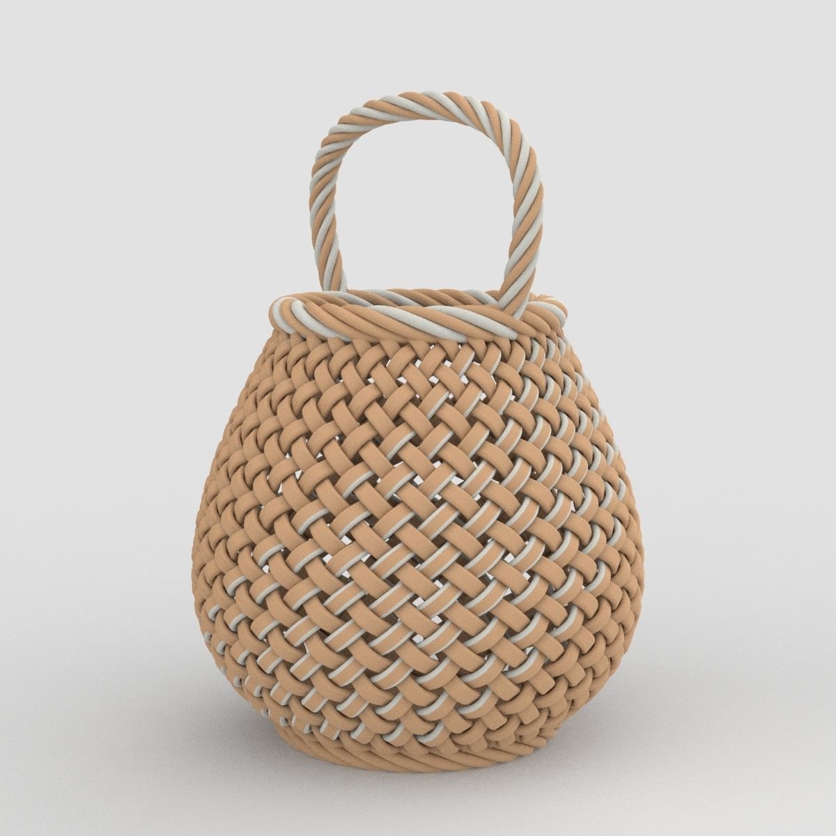 Basket with Handle 3D print model_7