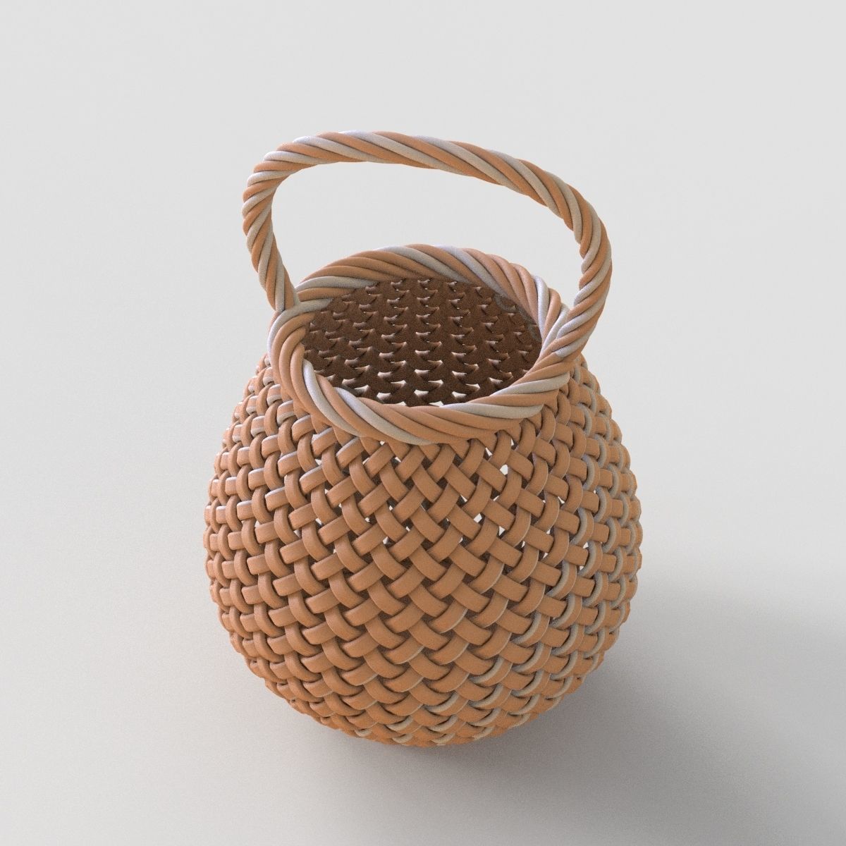 Basket with Handle 3D print model_10