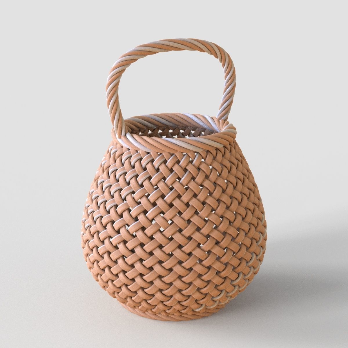 Basket with Handle 3D print model_6