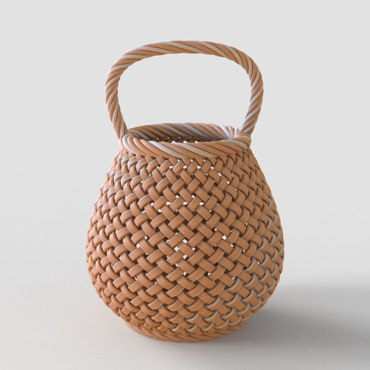 Basket with Handle 3D print model_1