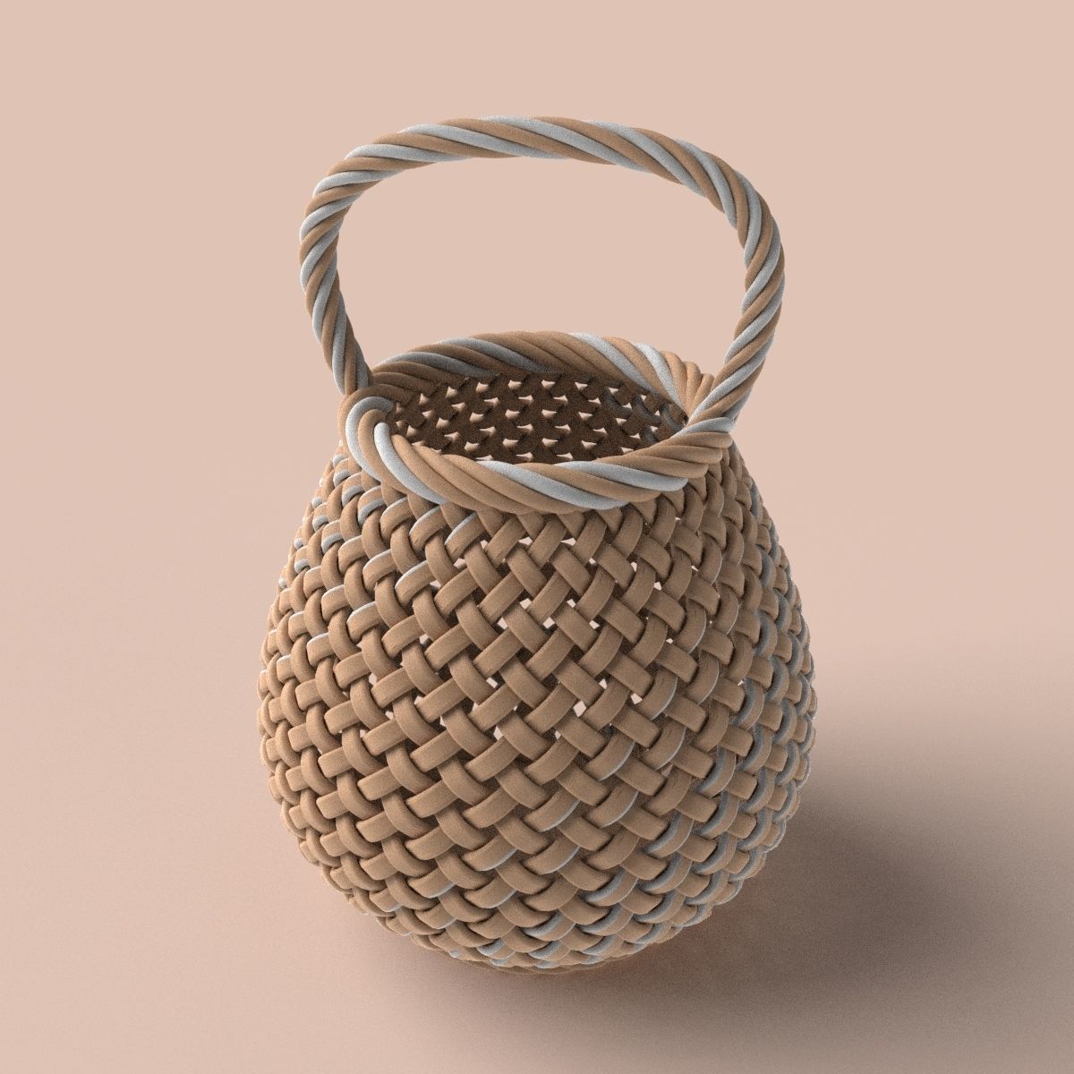 Basket with Handle 3D print model_11