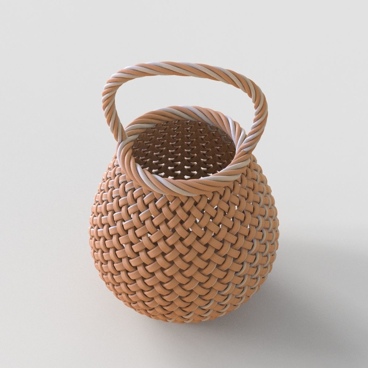 Basket with Handle 3D print model_2
