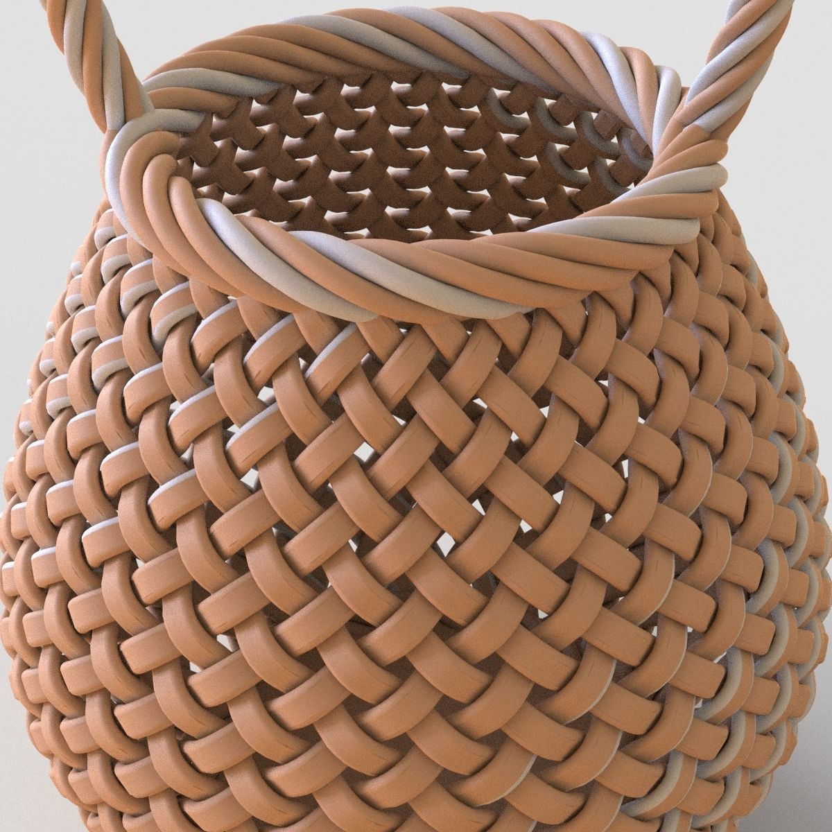 Basket with Handle 3D print model_3