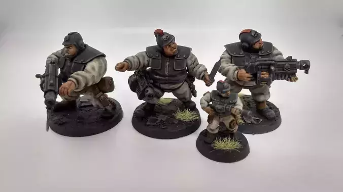 Hive-City Guard Ogryn Squad 3D print model