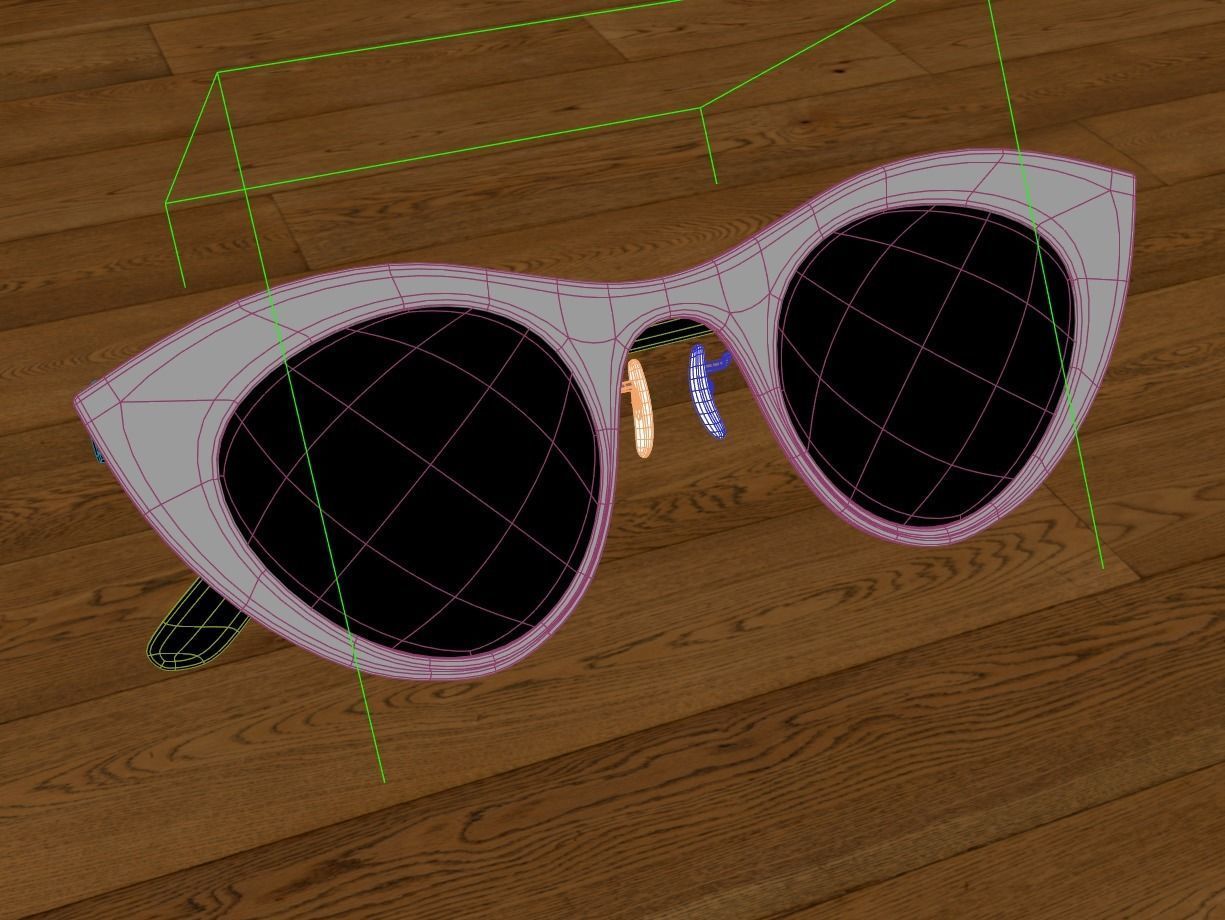 Womens Glasses 02 Low-poly 3D model_1