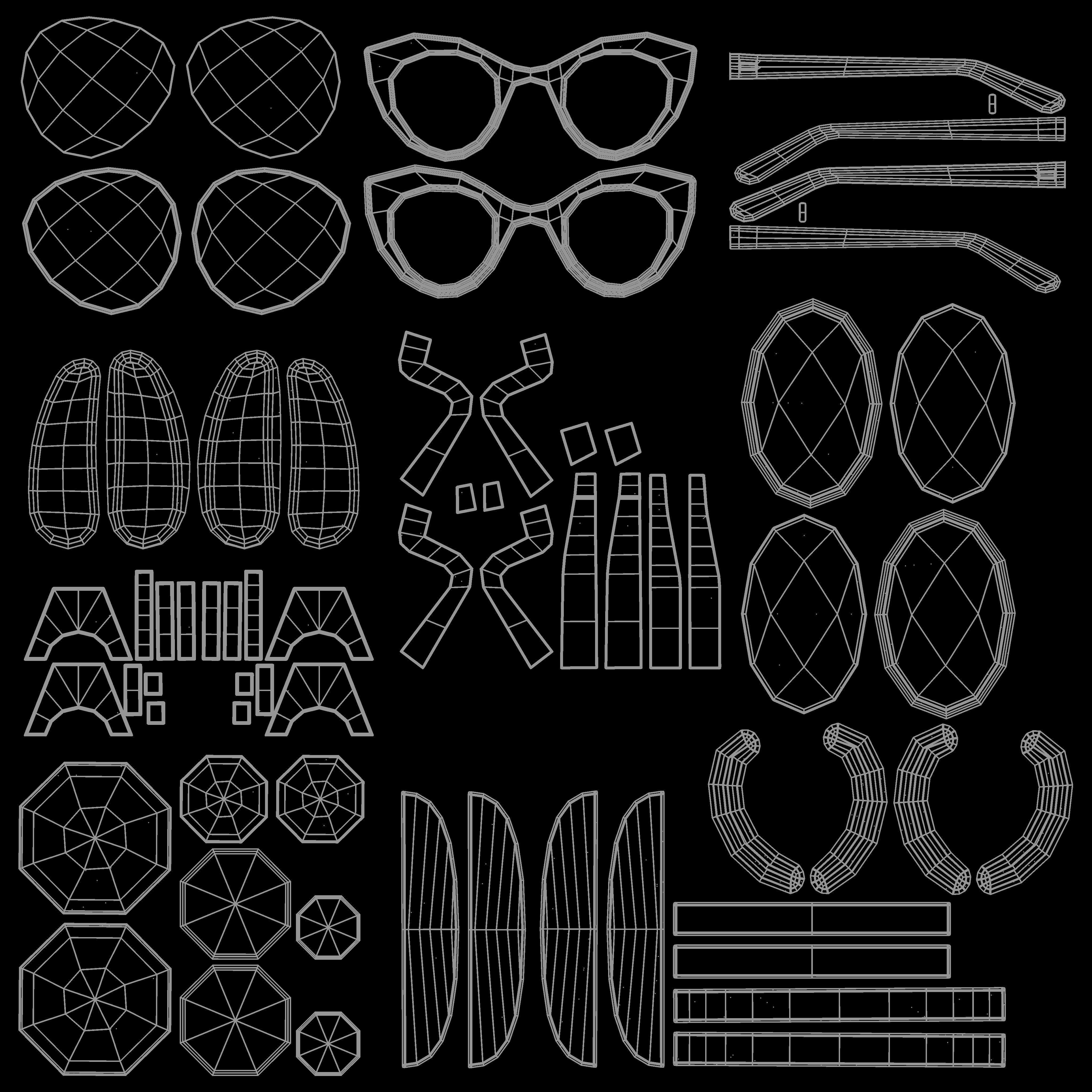 Womens Glasses 02 Low-poly 3D model_18