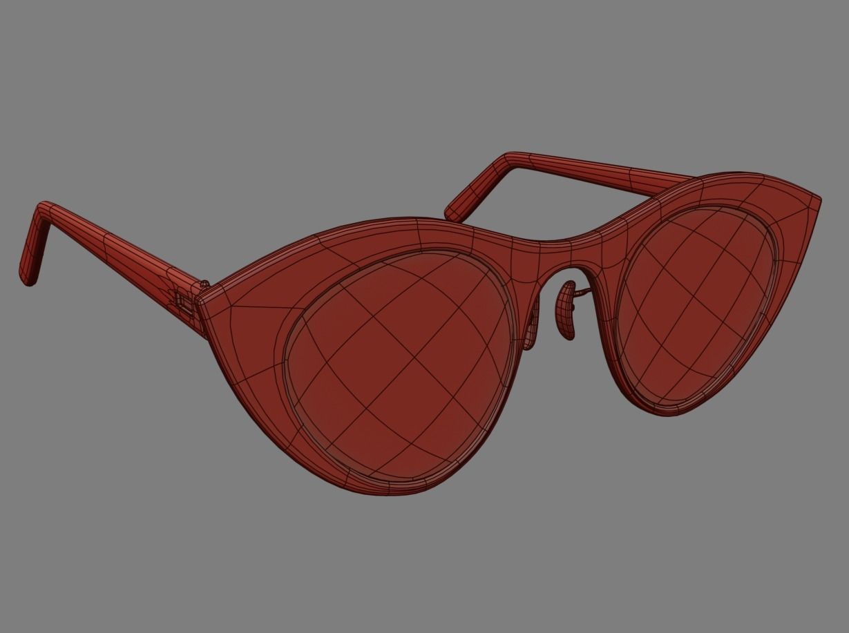 Womens Glasses 02 Low-poly 3D model_3