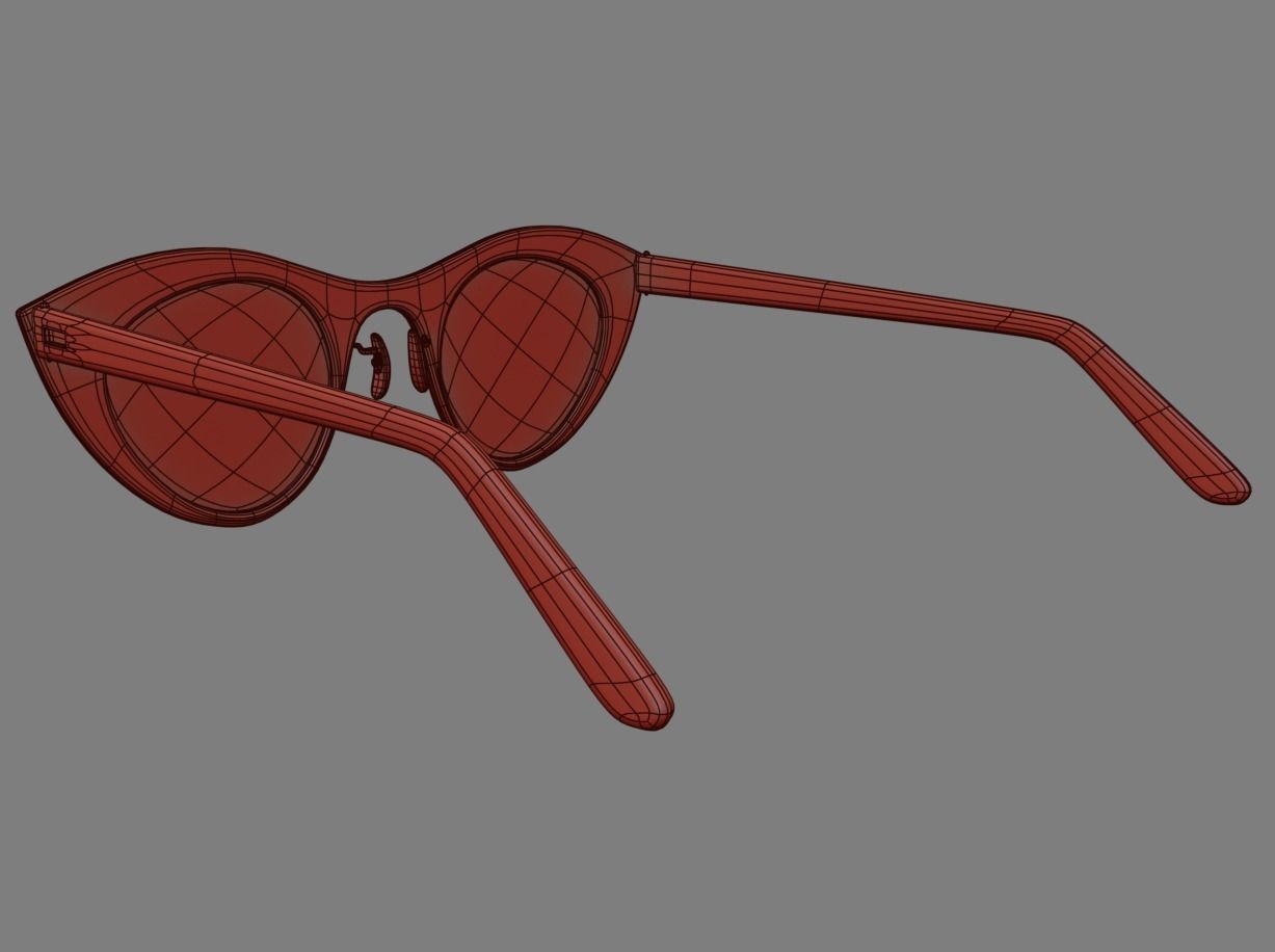 Womens Glasses 02 Low-poly 3D model_5