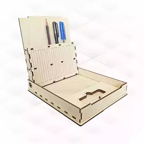 Gift pencils case box vector design for laser cutting 3D print model