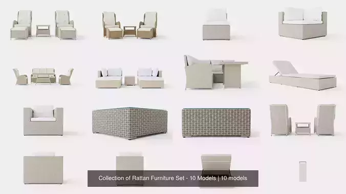 Collection of Rattan Furniture Set - 10 Models 