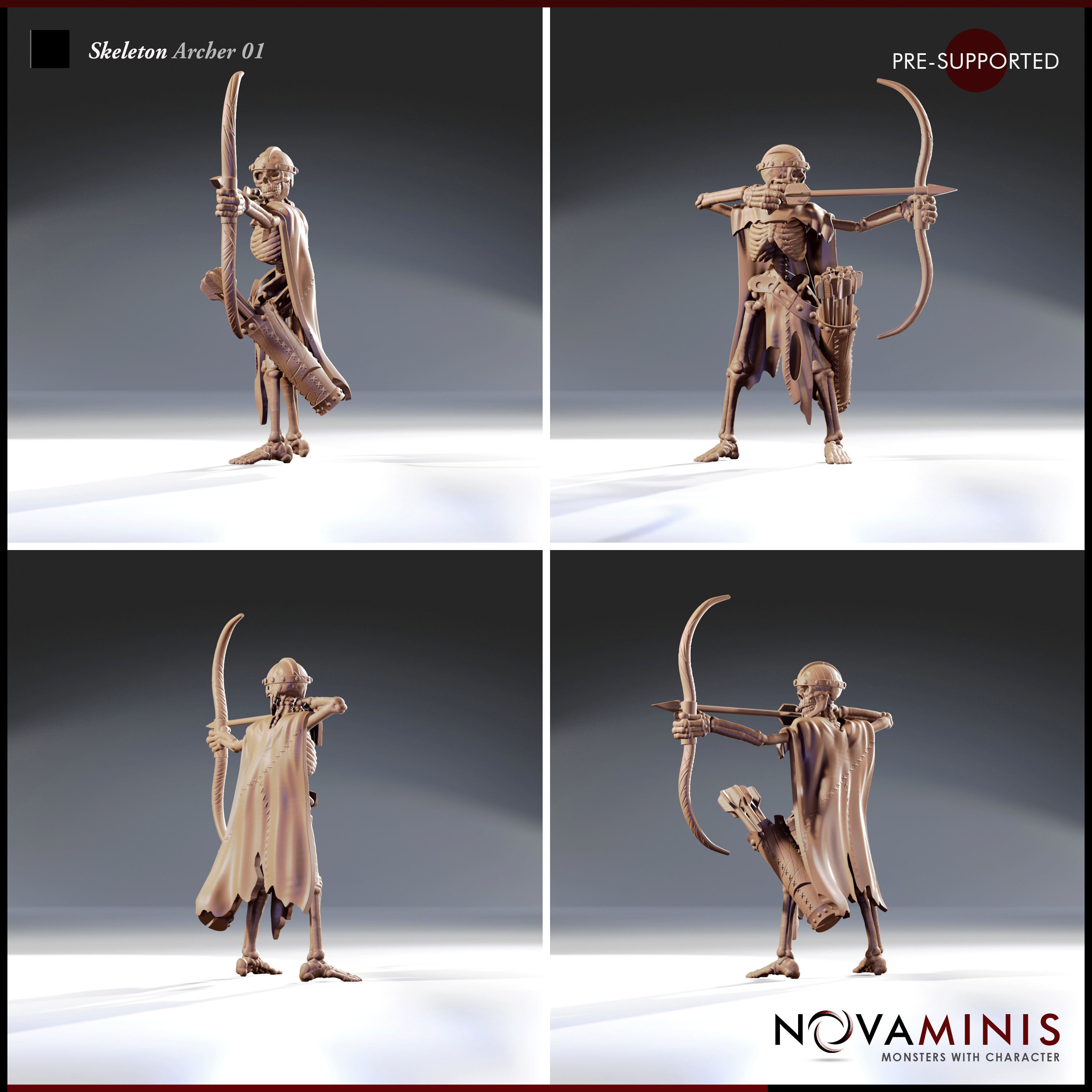 Skeleton Archer 01 3D print model_2