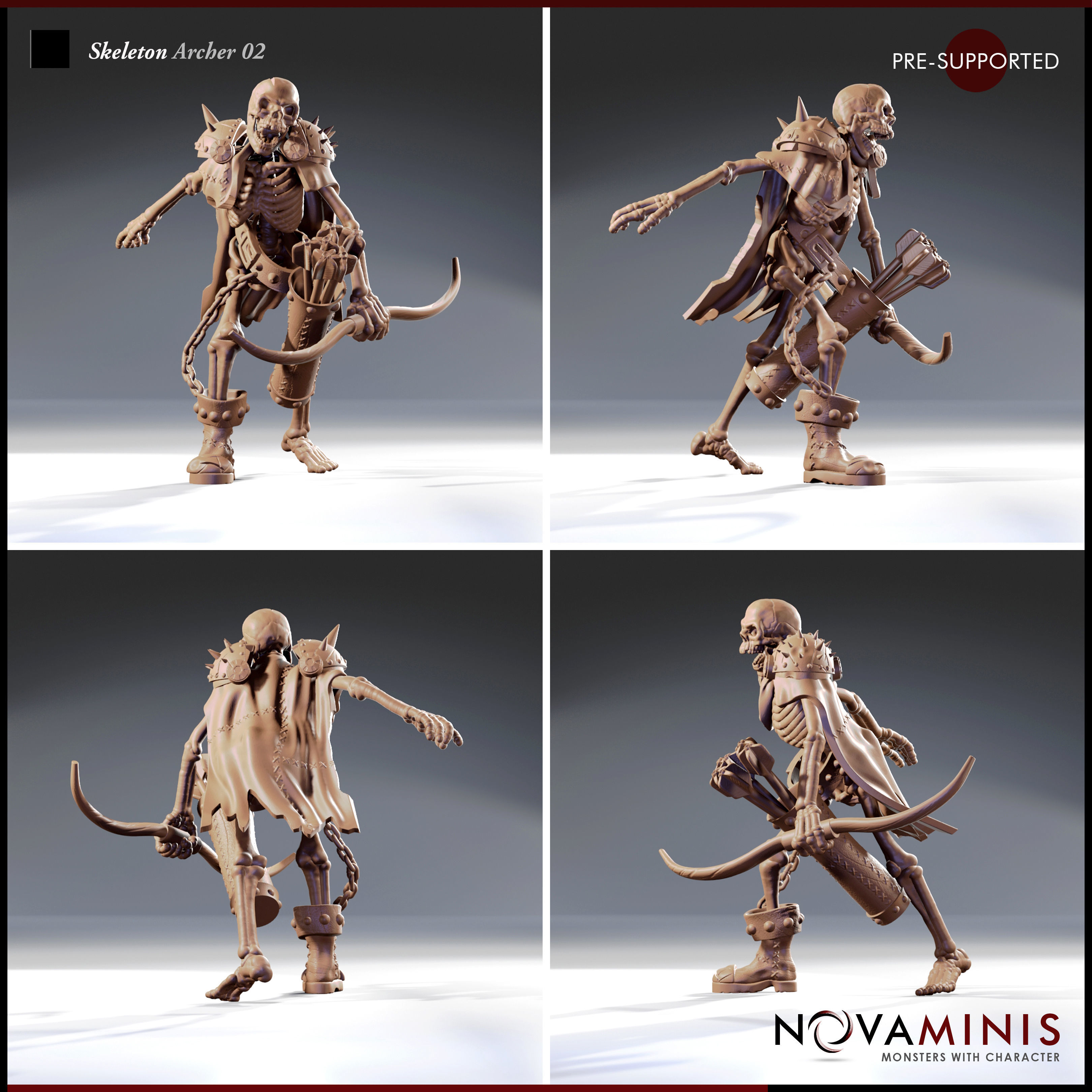 Skeleton Archer 02 3D print model_2