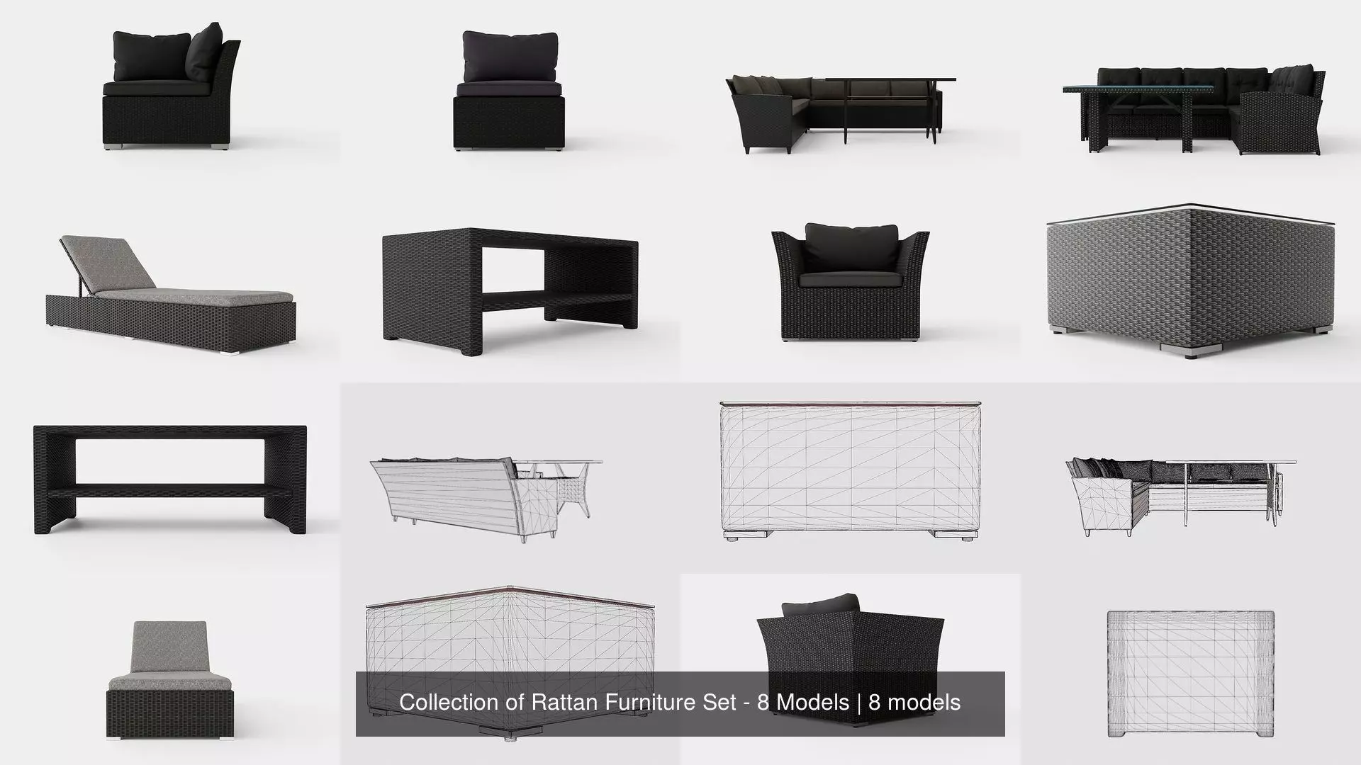 Collection of Rattan Furniture Set - 8 Models _0