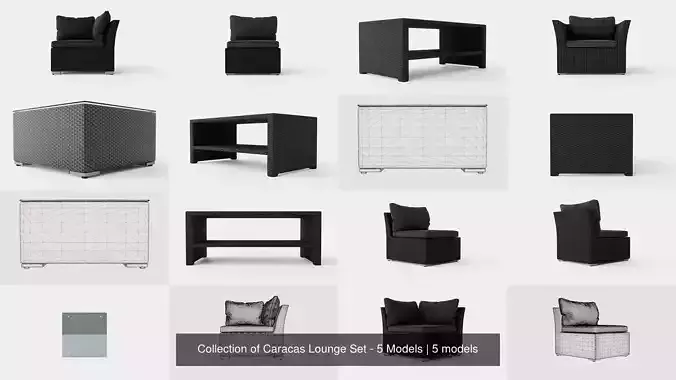 Collection of Caracas Lounge Set - 5 Models  Collection of Caracas Lounge Set - 5 Models