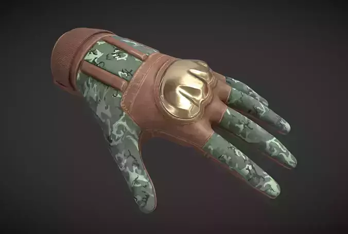 Glove - Leather Brass and Camo