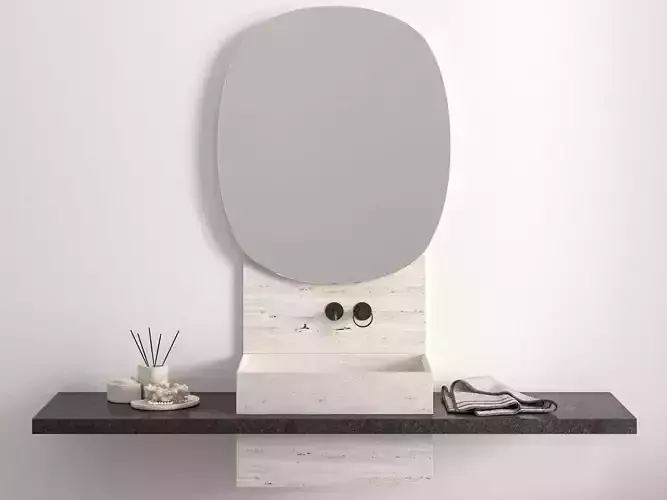 Salvatori Punto shelf and washbasin 3D model