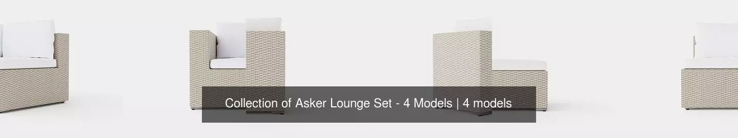 Collection of Asker Lounge Set - 4 Models 3D Model Pack