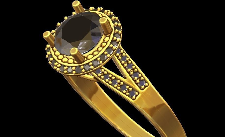 Halo Engagement Ring 3D print model_18