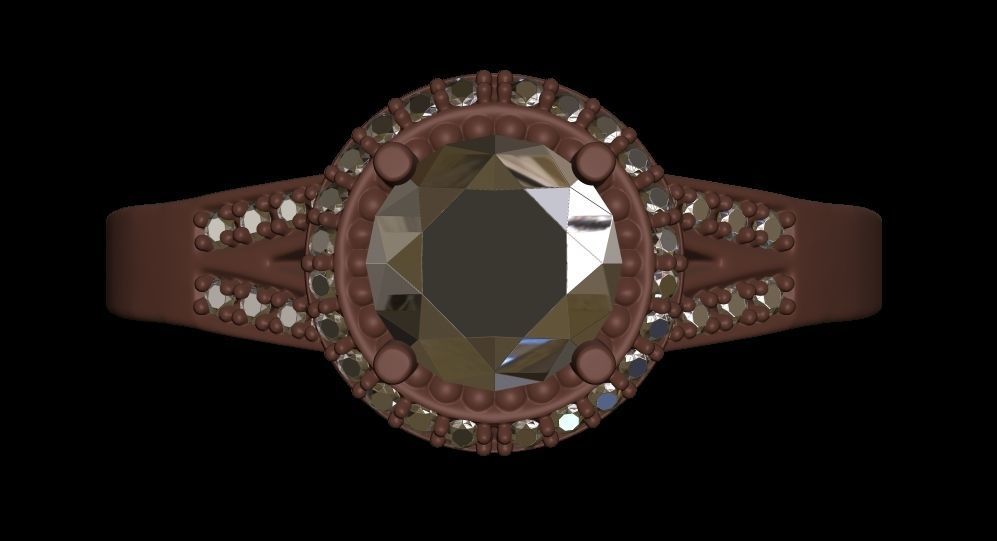 Halo Engagement Ring 3D print model_6