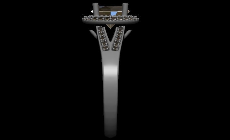 Halo Engagement Ring 3D print model_16