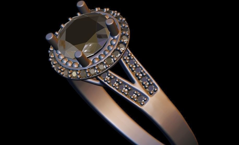 Halo Engagement Ring 3D print model_10