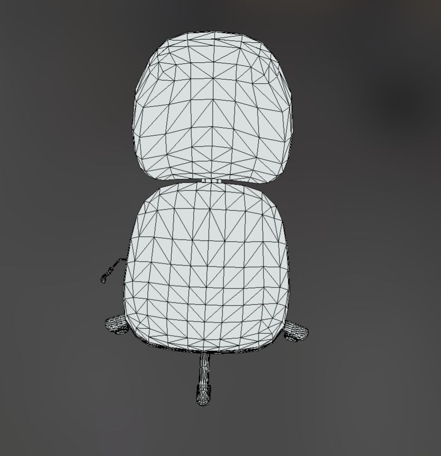 Office Chair Blue Low-Poly Game Ready PBR AR VR Low-poly 3D model_13