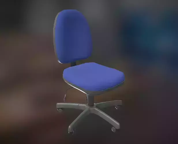 Office Chair Blue Low-Poly Game Ready PBR AR VR Low-poly 3D model Office Chair Blue Low-Poly Game Ready PBR AR VR Low-poly 3D model