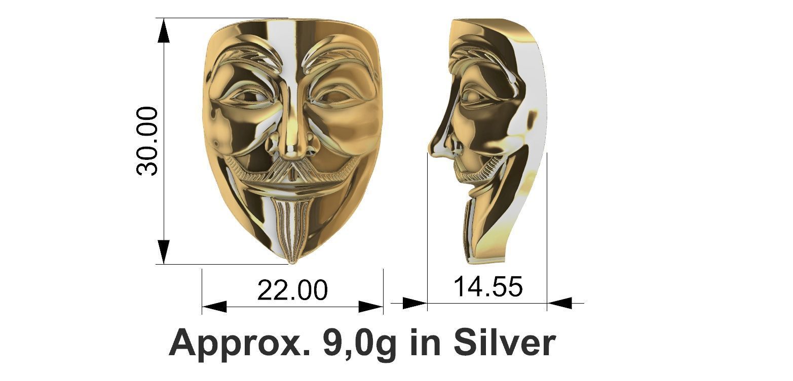 V for Vendetta - V de Vinganca 3D print model_6