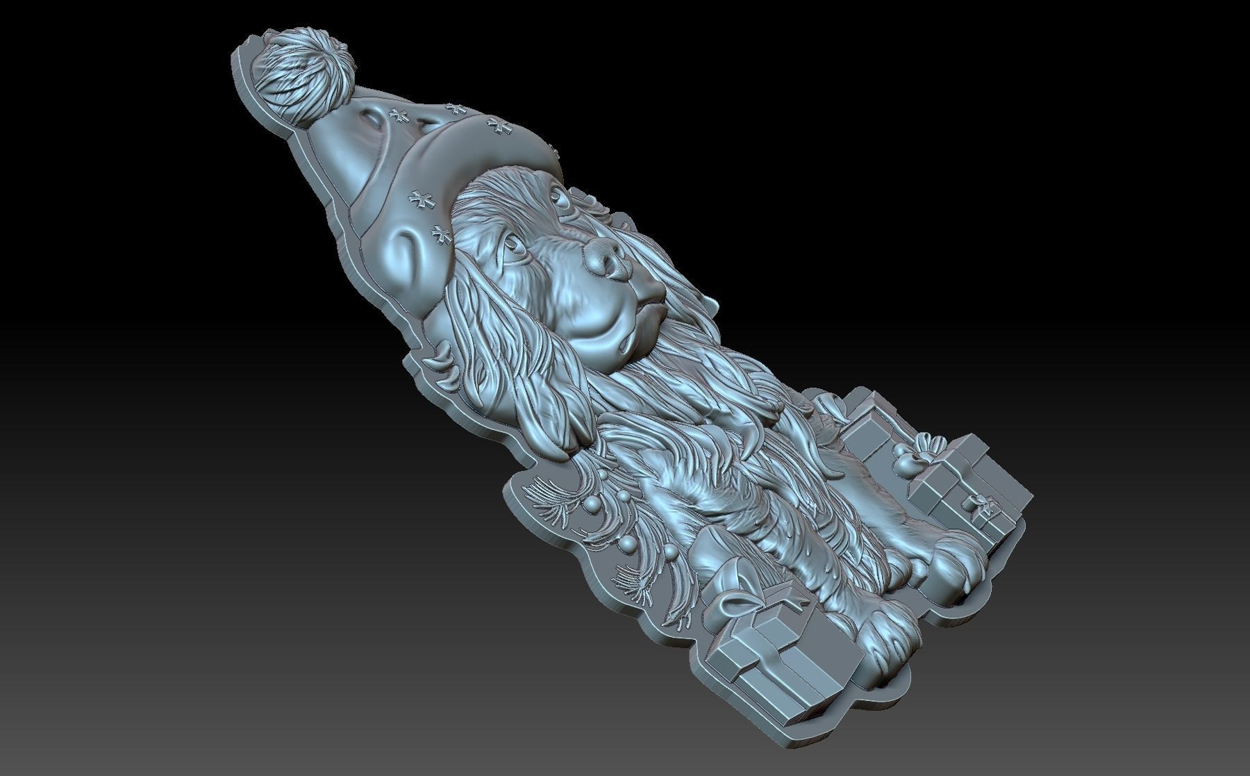 New Year Dog 3D print model_6