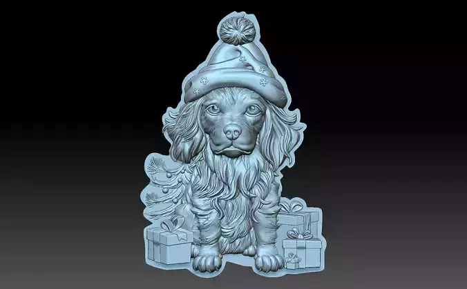 New Year Dog 3D print model