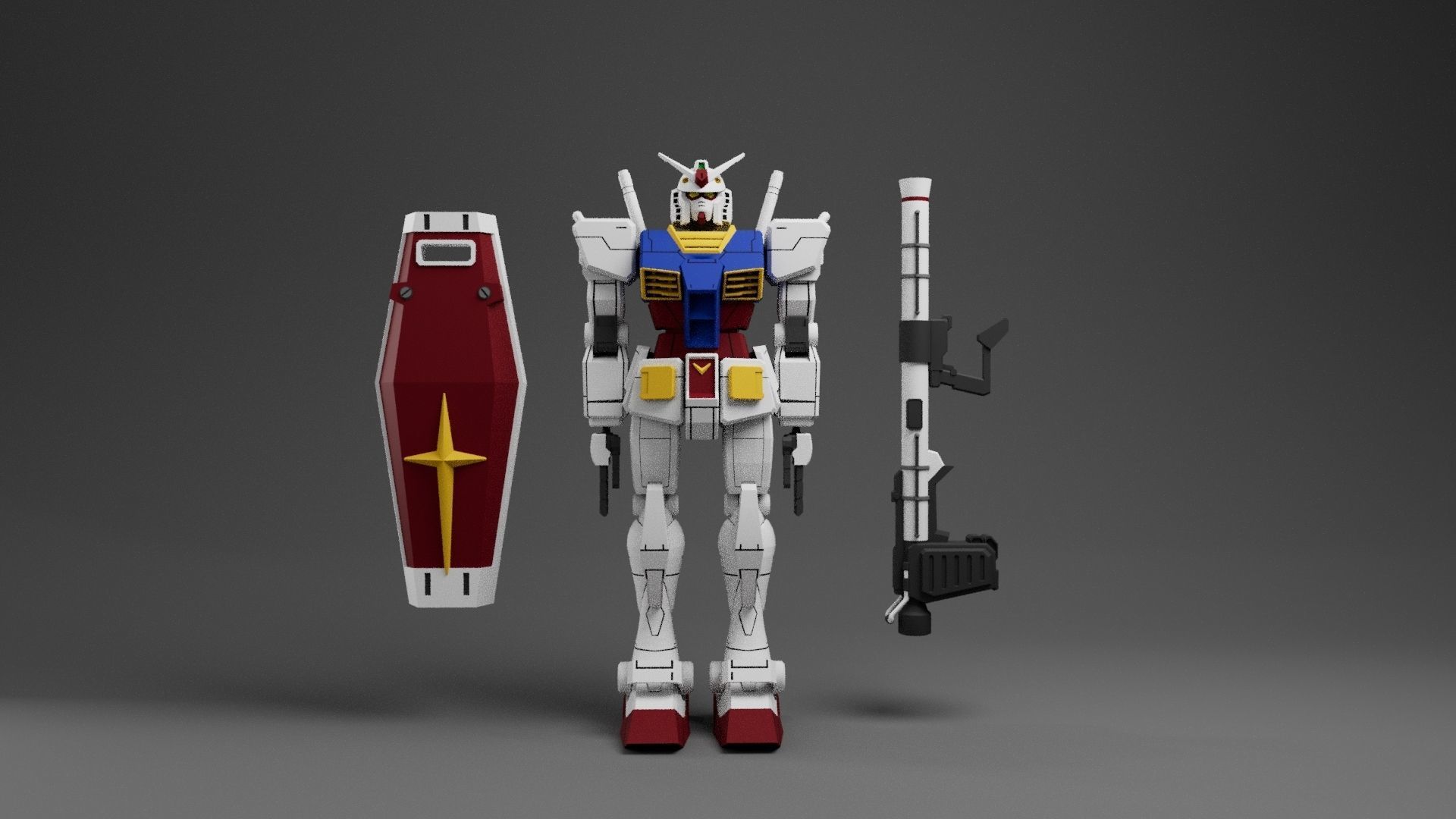 Rx-78-2 Gundam 3D model_2