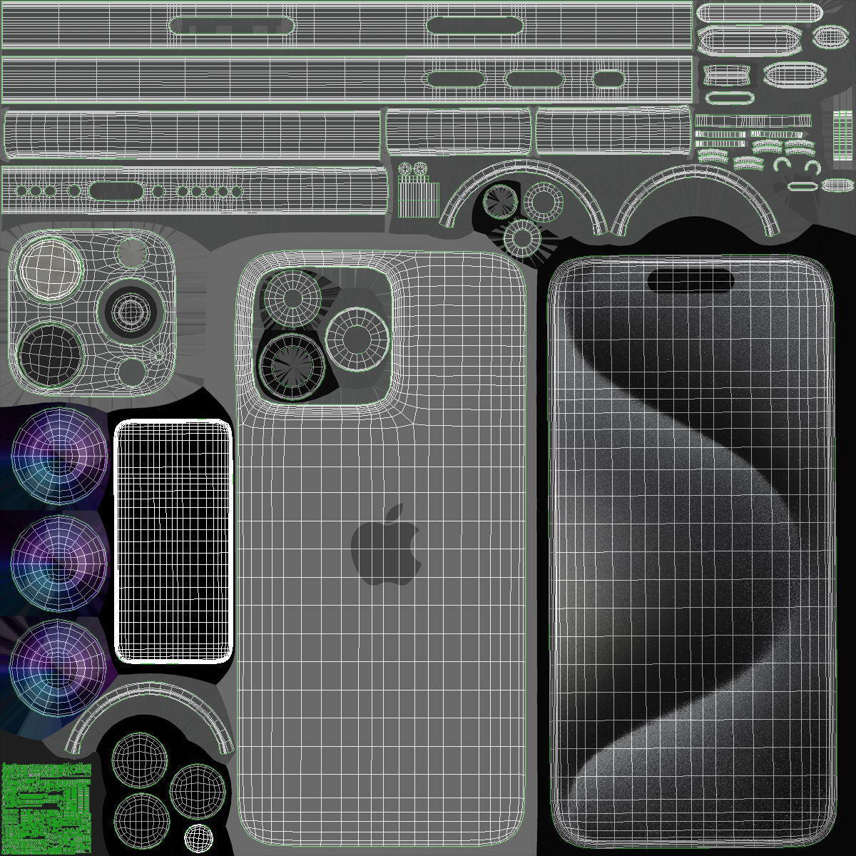 Apple iPhone 15 pro max white 3D model_8