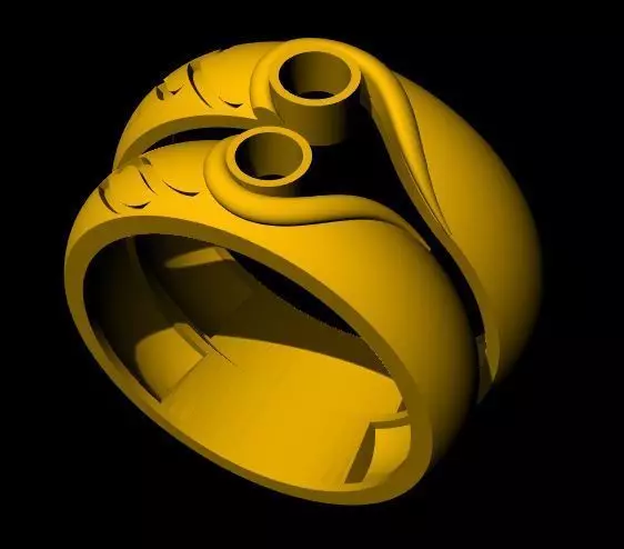 Couple Band Ring 3dm file 3D print model_0