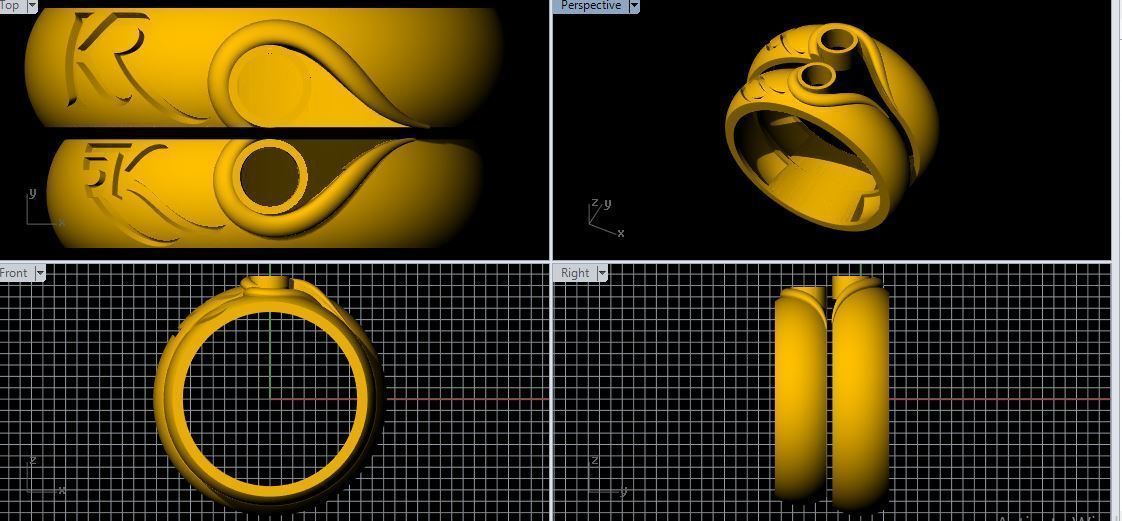 Couple Band Ring 3dm file 3D print model_1