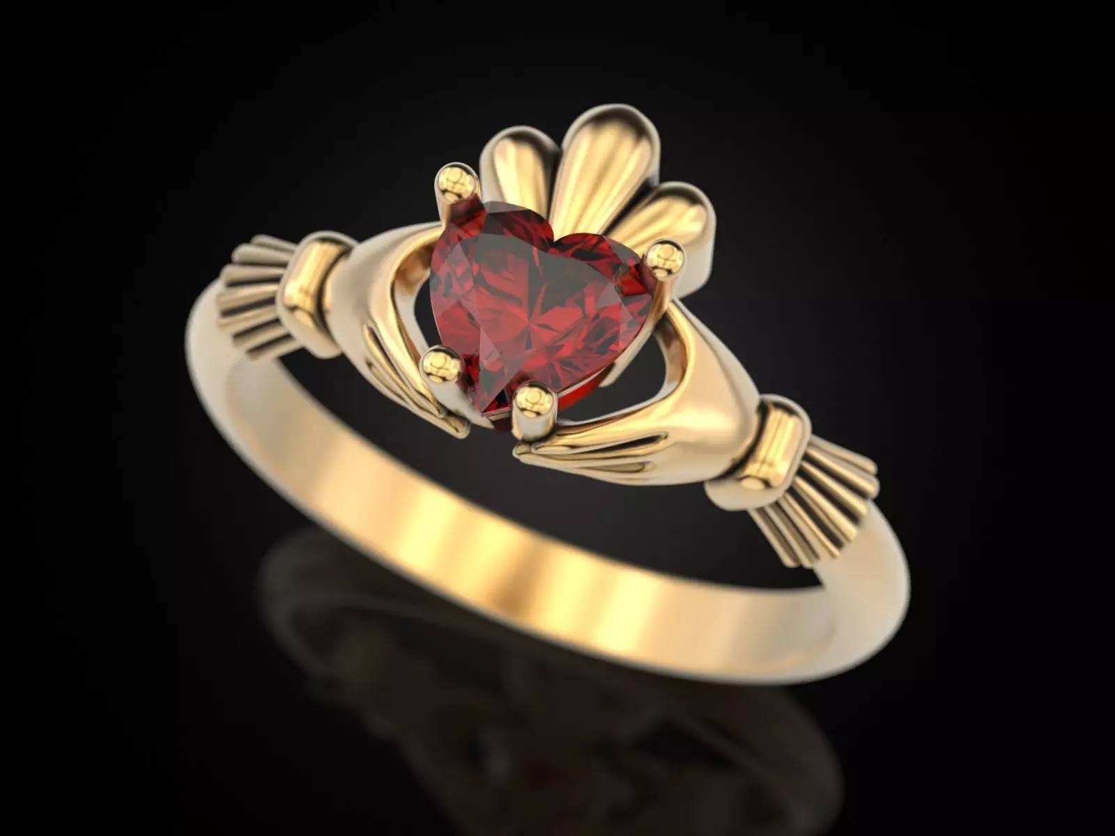 Claddagh ring V5 3D print model