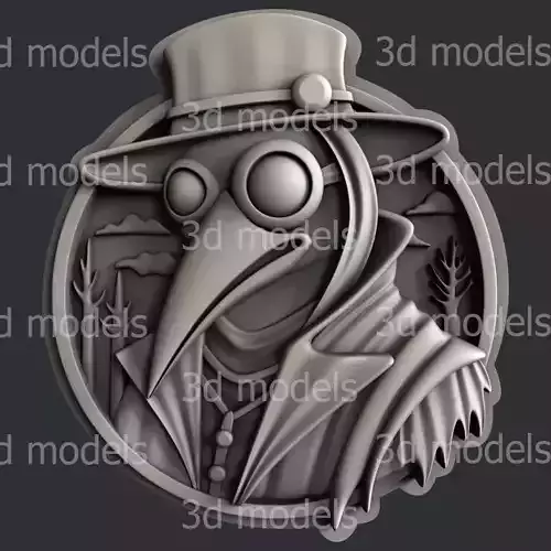 3d STL models for CNC router or 3dprinter  plague doctor P507
